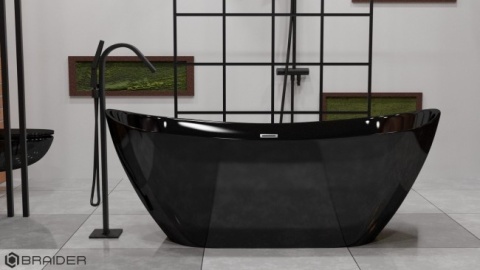 Braider Purea Freestanding Bathtub – 170 × 75 cm, Black