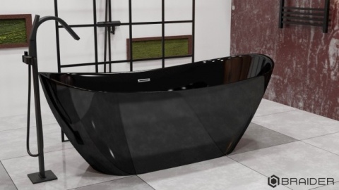 Braider Purea Freestanding Bathtub – 170 × 75 cm, Black
