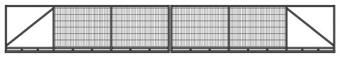 Przemysłowa brama przesuwna - 10,00 x 1,50 m - antracyt , brązowa , czarna , szara , zielona Przemysłowa brama przesuwna - 10,00 x 1,50 m - antracyt , brązowa , czarna , szara , zielona