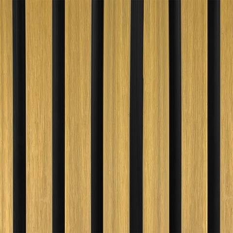 Composite Slatted Cladding Board Premium Duo Light Oak / Black – 2.9m (0,483 m2)