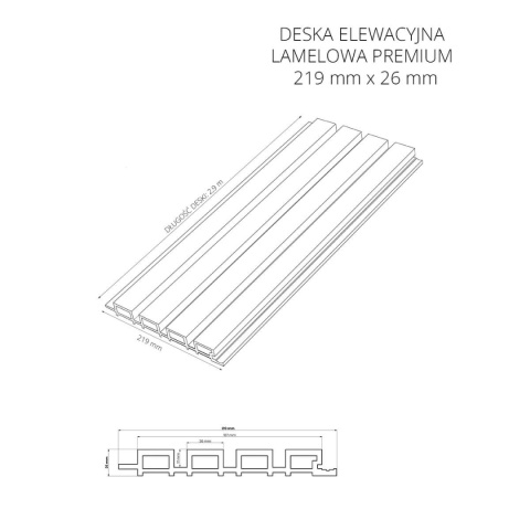 Composite Slatted Cladding Board Premium Silver Gray – 2.9m (0,580 m2)