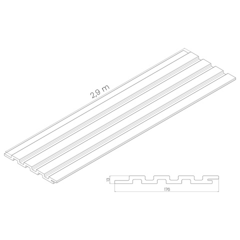 Composite Slatted Cladding Board Premium Lamella Duo Teak / Black – 2.9m (0,483 m2)