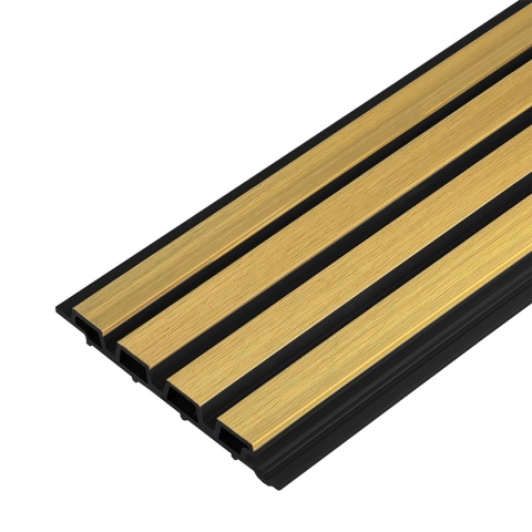 Composite Elevation Board Lamella Trapezoid Light Oak / Black – 2.9m (0,551 m2)