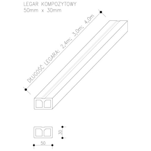 Composite Joist 50x30mm – 4m