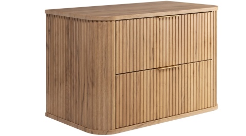 Szafka łazienkowa GLAMOUR 80 cm DĄB CRAFT wisząca ryflowana 2 szuflady SOFT CLOSE + 2 kolory uchwytów