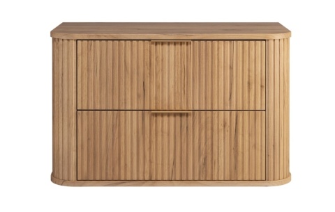 Szafka łazienkowa GLAMOUR 80 cm DĄB CRAFT wisząca ryflowana 2 szuflady SOFT CLOSE + 2 kolory uchwytów