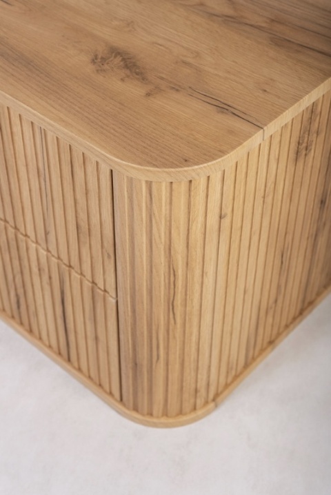 Szafka łazienkowa GLAMOUR 80 cm DĄB CRAFT wisząca ryflowana 2 szuflady SOFT CLOSE + 2 kolory uchwytów