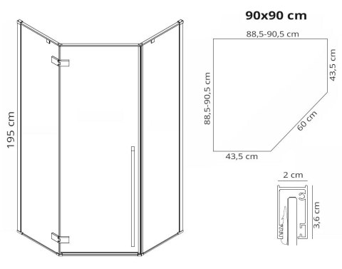 KABINA DIAMOND BROWN/BRUSH COPPER 90x90 KABINA DIAMOND BROWN/BRUSH COPPER 90x90
