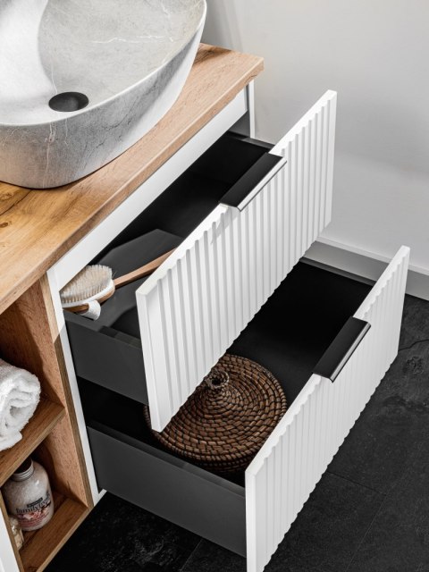 Zestaw meblowy 120cm z blatem i szafką z koszem na pranie