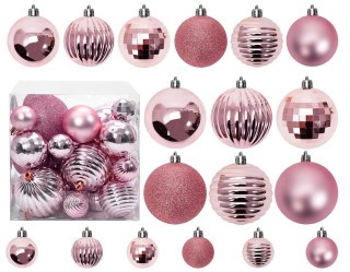BOMBKI CHOINKOWE 311433 36szt ROSE RED