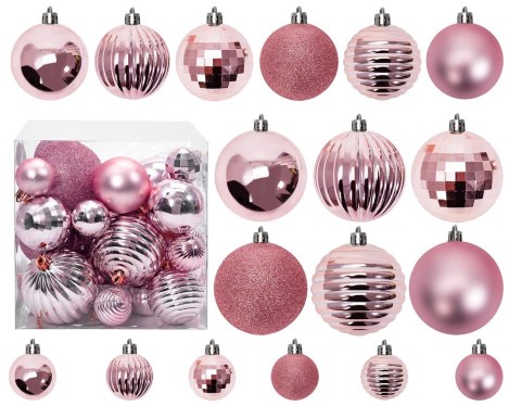 BOMBKI CHOINKOWE 311433 36szt ROSE RED
