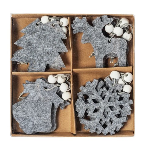 DEKORACJE ŚWIĄTECZNE 16szt SHY-W8569 GREY