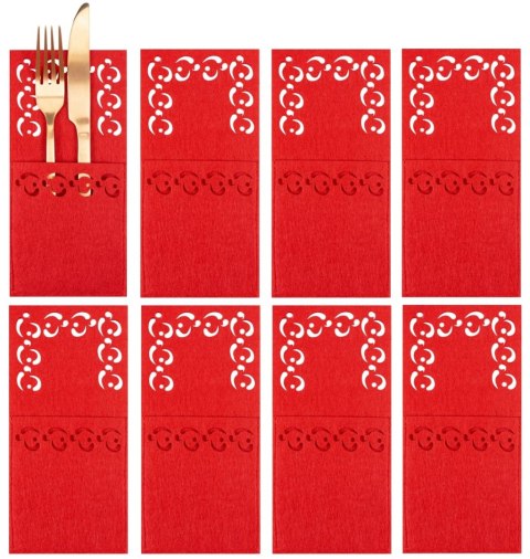 ETUI NA SZTUĆCE KF357-8R RED 8szt
