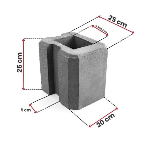 Pustak betonowy - Narożny 25 cm