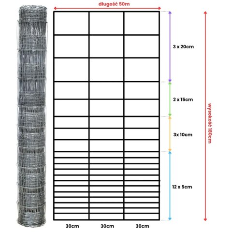 Siatka leśna - 180/21/30 G12 - 50 m