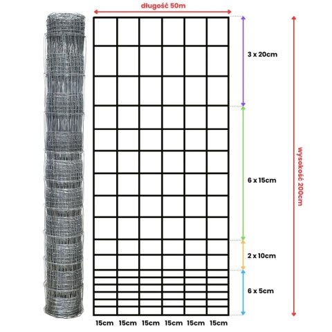 Siatka leśna - 200/18/15 G6 - 50 m