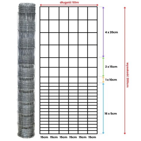 Siatka leśna - 200/24/15 G16 - 50 m