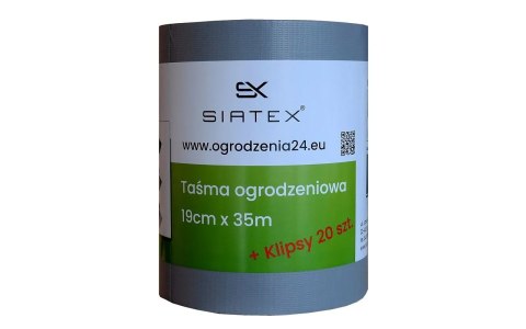 Taśma ogrodzeniowa 19 cm / 35 m - antracyt , szara , zielona + 20 klipsów