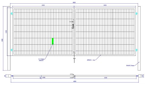 Brama SX 656 PRO - 4,00 x 1,50 m - antracyt , czarna , zielona