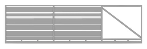 Brama przesuwna typ WALL MIX 200/20 - 4,00 x 1,20 m