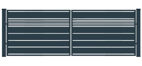 Brama typ WALL MIX 200/20 - 4,00 x 1,50 m