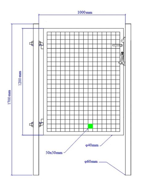 Furtka ogrodowa SX 1,00 x 1,20 m - antracyt , zielona