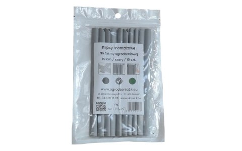 Klipsy montażowe do taśmy 19 cm - antracyt , szare , zielone - 10 szt.