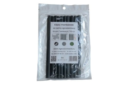 Klipsy montażowe do taśmy 19 cm - antracyt , szare , zielone - 10 szt.