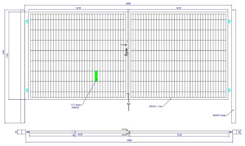 Brama SX 656 PRO - 3,00 x 1,70 m - antracyt , brązowa , czarna , szara , zielona