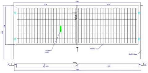 Brama SX 656 PRO - 5,00 x 1,20 m - antracyt , brązowa , czarna , szara , zielona