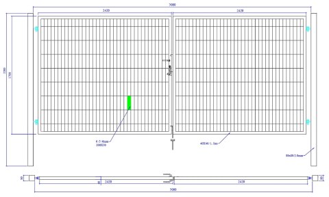 Brama SX 656 PRO - 5,00 x 1,70 m - antracyt , brązowa , czarna , szara , zielona