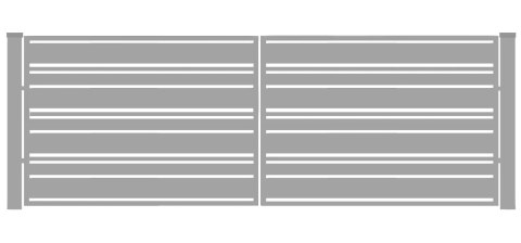 Brama typ WALL MIX 140/60/20 - 4,00 x 1,25 m