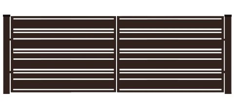 Brama typ WALL MIX 140/60/20 - 4,00 x 1,75 m