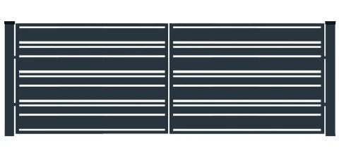 Brama typ WALL MIX 140/60/20 - 4,00 x 1,75 m