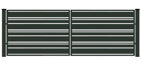 Brama typ WALL MIX 140/60/20 - 4,00 x 1,75 m