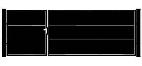 BramoFurtka typ WALL SOLID - 1,50+2,50 x 1,25 m - malowana proszkowo