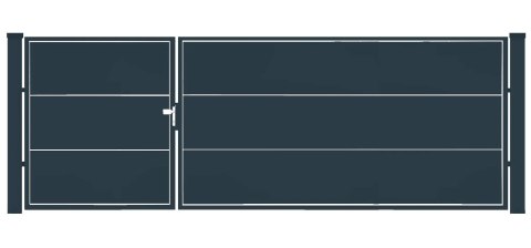 BramoFurtka typ WALL SOLID - 1,50+2,50 x 1,25 m - malowana proszkowo
