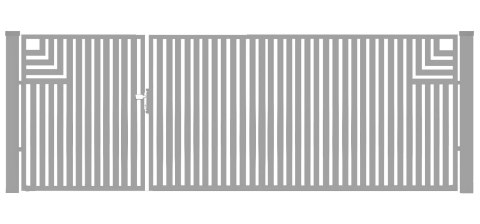 Bramofurtka asymetryczna PRO typ Classic A - malowana proszkowo - 1,5 / 2,5 m x 1,5m