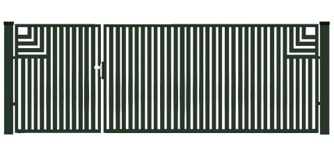 Bramofurtka asymetryczna PRO typ Classic A - malowana proszkowo - 1,5 / 2,5 m x 1,5m