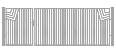 Bramofurtka asymetryczna PRO typ Classic - malowana proszkowo - 1,5 / 2,5 m x 1,5m