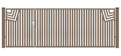 Bramofurtka asymetryczna PRO typ Classic - malowana proszkowo - 1,5 / 2,5 m x 1,5m