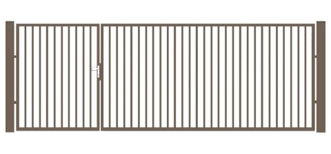 Bramofurtka asymetryczna PRO typ P20 - malowana proszkowo - 1,5 / 2,5 m x 1,5m