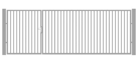 Bramofurtka asymetryczna PRO typ P20 - malowana proszkowo - 1,5 / 2,5 m x 1,5m