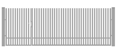 Bramofurtka asymetryczna PRO typ VERTIGO - malowana proszkowo - 1,5 / 2,5 m x 1,5m