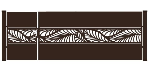 Bramofurtka asymetryczna PRO typ WALL - malowana proszkowo - 1,5 / 2,5 m x 1,5m