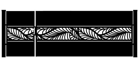 Bramofurtka asymetryczna PRO typ WALL - malowana proszkowo - 1,5 / 2,5 m x 1,5m