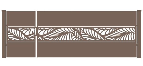 Bramofurtka asymetryczna PRO typ WALL - malowana proszkowo - 1,5 / 2,5 m x 1,5m
