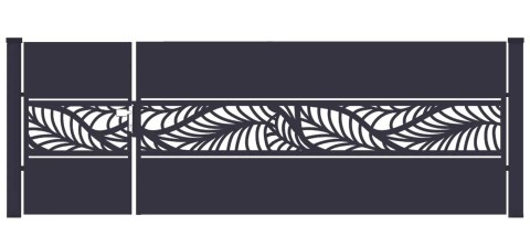 Bramofurtka asymetryczna PRO typ WALL - malowana proszkowo - 1,5 / 2,5 m x 1,5m