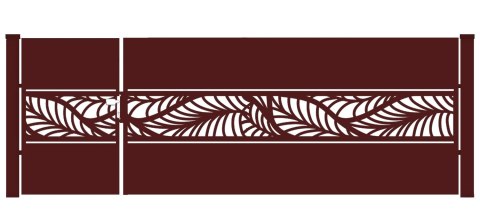 Bramofurtka asymetryczna PRO typ WALL - malowana proszkowo - 1,5 / 2,5 m x 1,5m