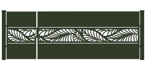 Bramofurtka asymetryczna PRO typ WALL - malowana proszkowo - 1,5 / 2,5 m x 1,5m